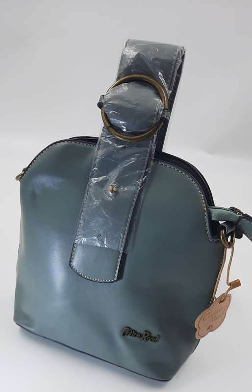 Cotton road shoulder bag! GREEN /GREYISH