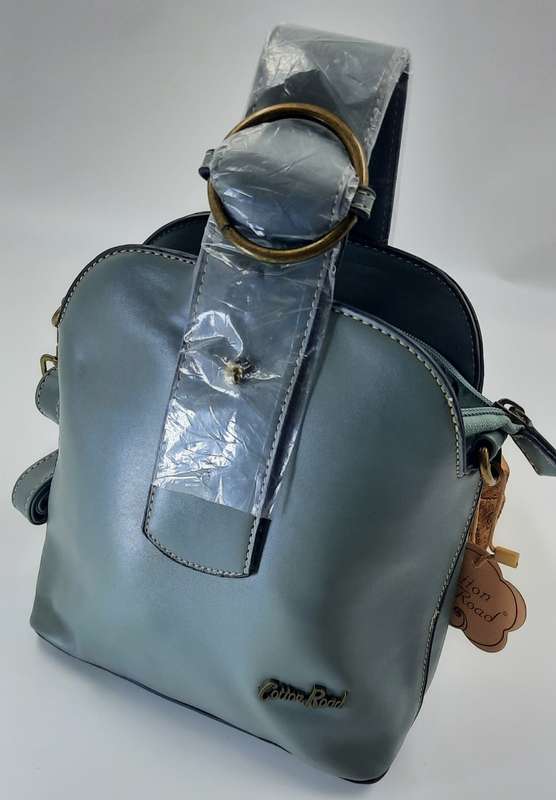 Cotton road shoulder bag! GREEN /GREYISH