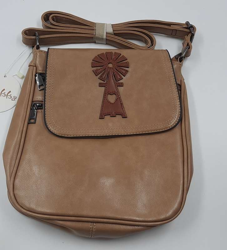 sling bag LIGHT BROWN WINDMILL DESIGN