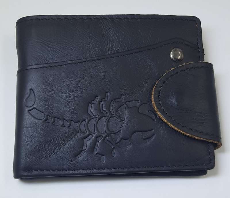 Genuine Leather Cowhide Wallet by Camel Mountain in Black