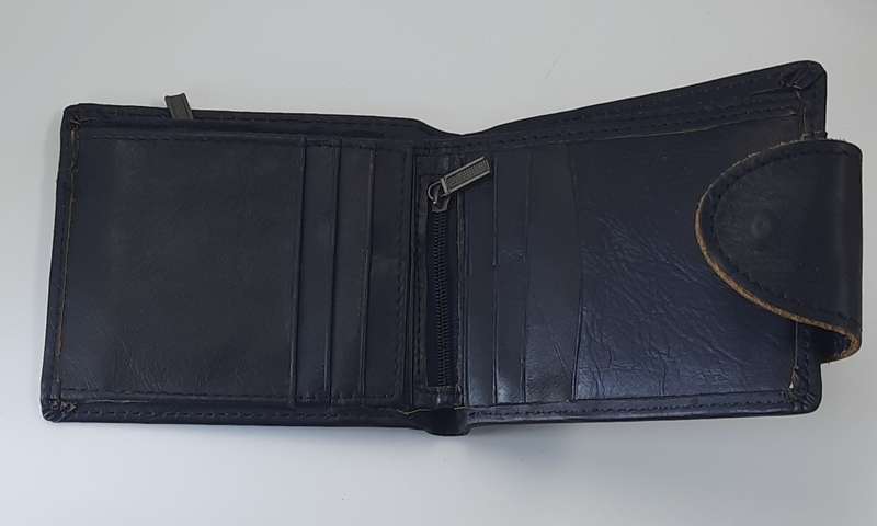 Genuine Leather Cowhide Wallet by Camel Mountain in Black