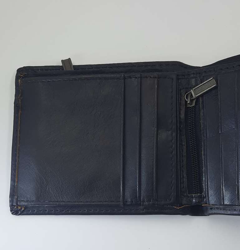 Genuine Leather Cowhide Wallet by Camel Mountain in Black