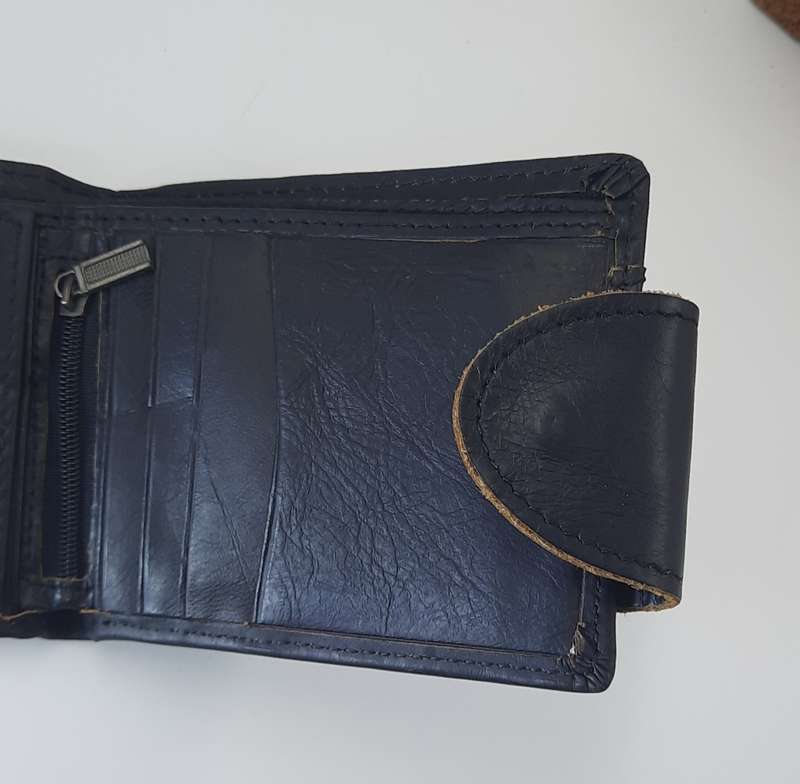 Genuine Leather Cowhide Wallet by Camel Mountain in Black