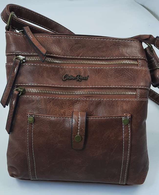 ##SUPER STYLISH## COTTON ROAD SLING/SHOULDER BAG IN BROWN! ##VERY NICE##