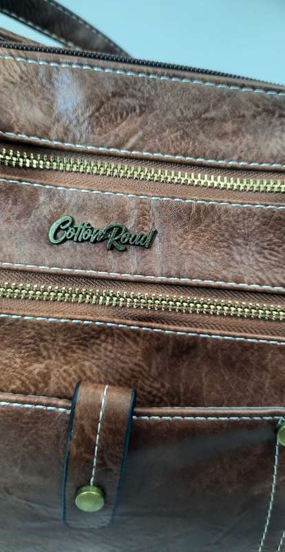 ##SUPER STYLISH## COTTON ROAD SLING/SHOULDER BAG IN BROWN! ##VERY NICE##