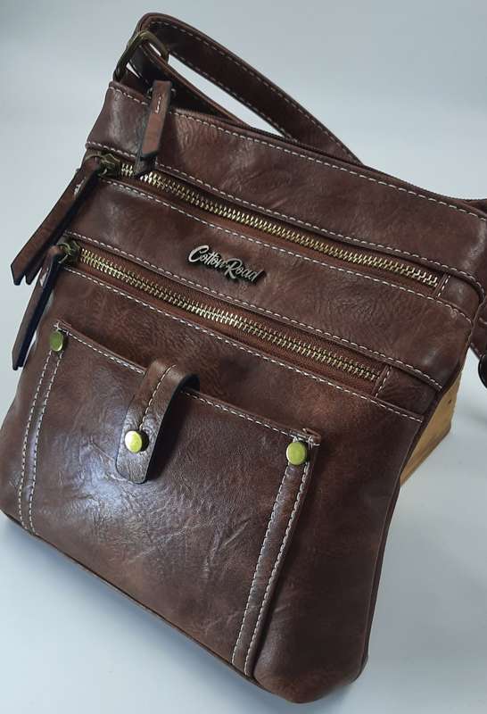 ##SUPER STYLISH## COTTON ROAD SLING/SHOULDER BAG IN BROWN! ##VERY NICE##