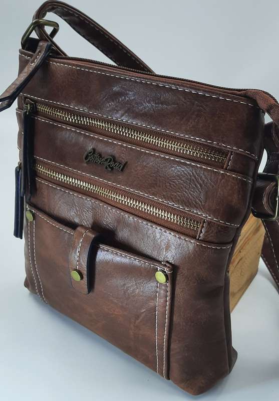 ##SUPER STYLISH## COTTON ROAD SLING/SHOULDER BAG IN BROWN! ##VERY NICE##