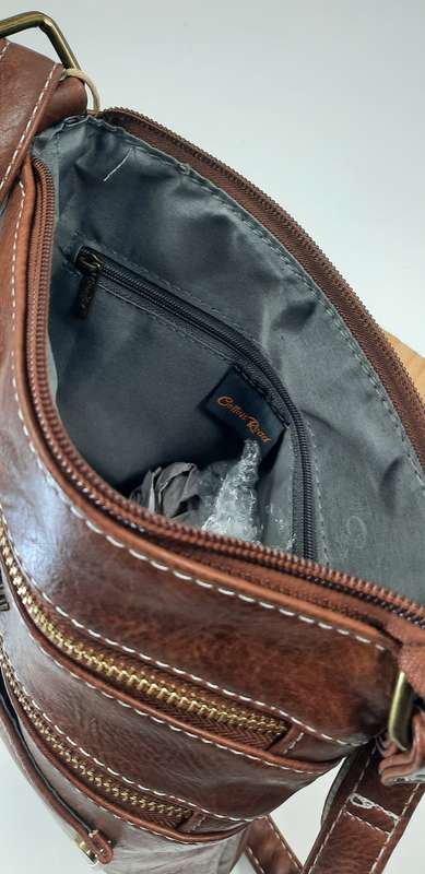 ##SUPER STYLISH## COTTON ROAD SLING/SHOULDER BAG IN BROWN! ##VERY NICE##