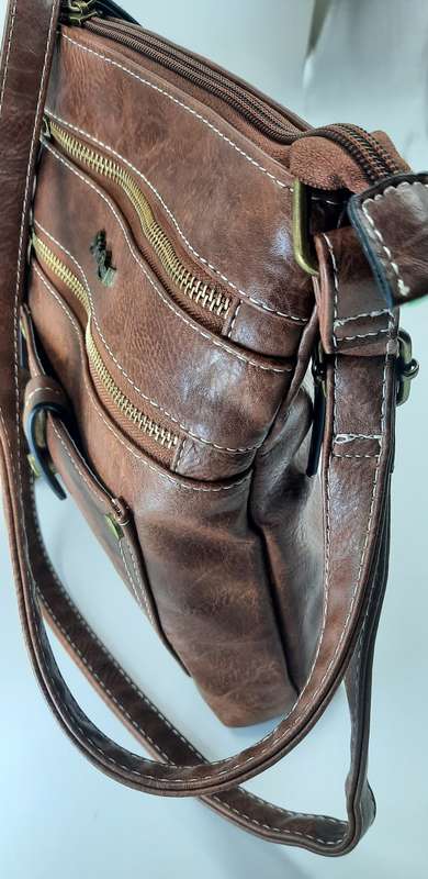 ##SUPER STYLISH## COTTON ROAD SLING/SHOULDER BAG IN BROWN! ##VERY NICE##