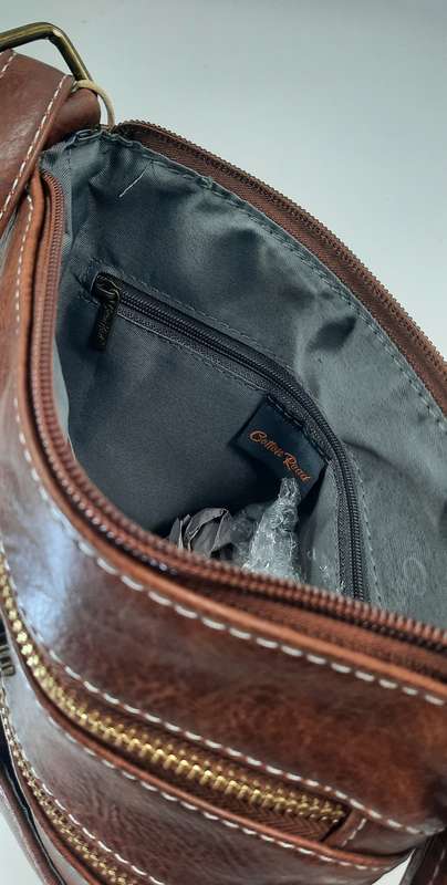 ##SUPER STYLISH## COTTON ROAD SLING/SHOULDER BAG IN BROWN! ##VERY NICE##