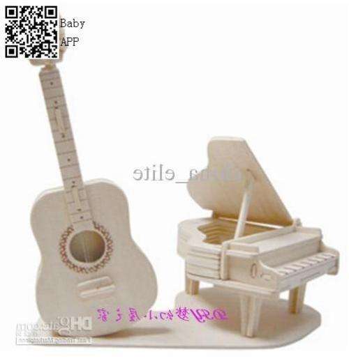 3D Woodcraft Construction Kit Wooden Piano & Guitar Model Puzzles Gifts