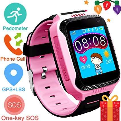 Kids Smart Watch with GPS Tracker Locator Math Game Digital Analog Alarm Torch