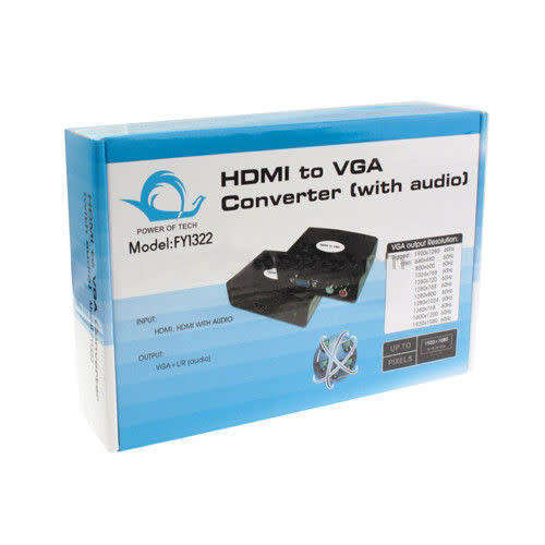 HDMI to VGA Converter with Audio (FY1322)(Black)