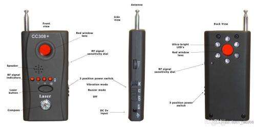 Full-Range All-Round Detector CC308+ Spy Camera Detector