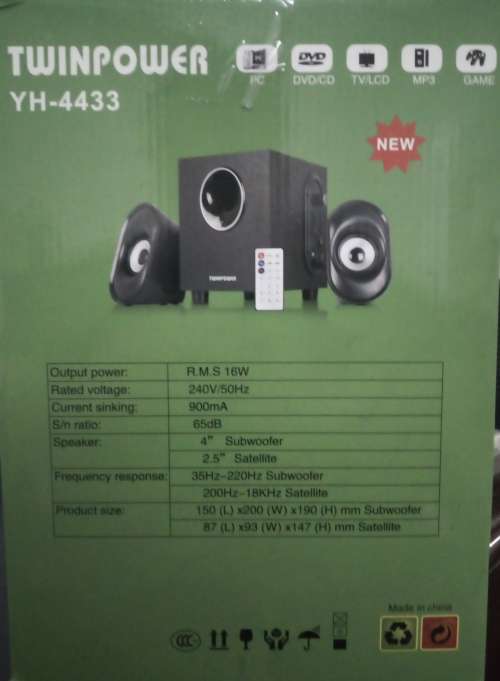 Twinpower 2.1 Speaker System YH-4433 built in Bluetooth