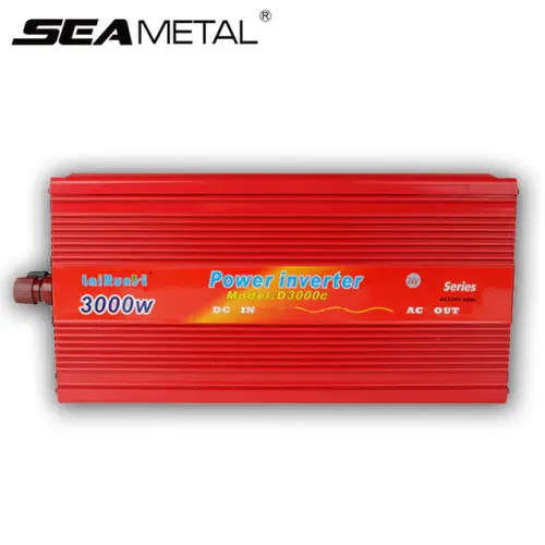 LaiRun 3000W Power Inverter Car DC 12V to 220V AC Inverter Adapter with USB Port - Red