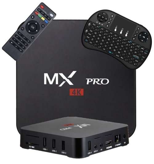 Android TV Box 4K Quad Core Android 7.1 - MXQ PRO With Free Remote Keyboard