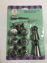 Set of Flower Metallic Nozzles and Spheres
