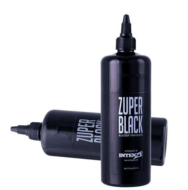 Intenze Zuper Black: 'Blacker Than Black' - 12oz(354ml) Black Tattoo Ink