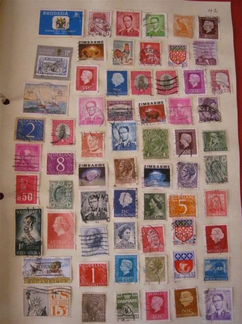 Mix World Stamps on Page