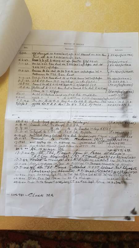 WW2 Medal and paperwork of the person's whole military history