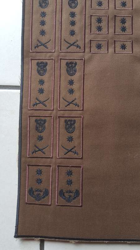SADF SANDF embroided Nutria sample ranks and patches sheet very unique item to have