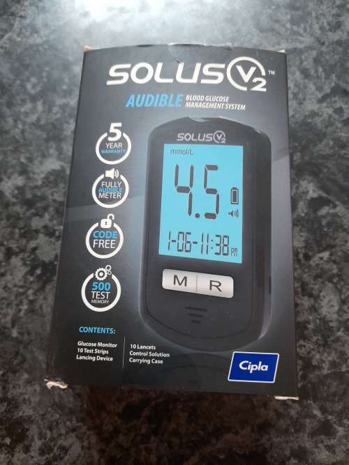 Solus V2 Glucometer Blood Sugar Management system