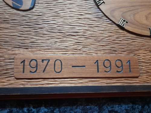 Large wooden Hand Carved 19 Squadron Puma helicopter Clock
