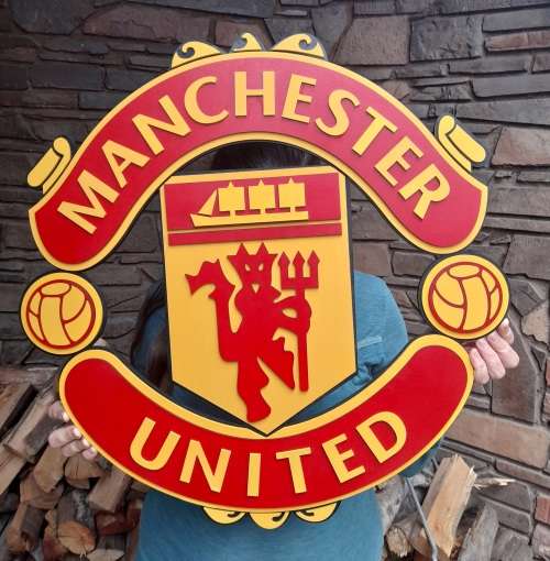 Large Manchester United layered Wooden sign 600mm