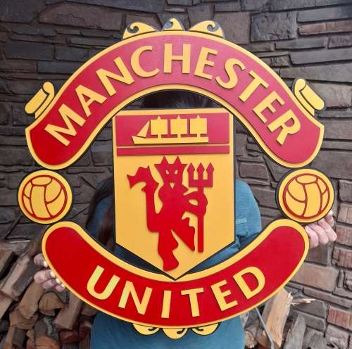 Large Manchester United layered Wooden sign 600mm