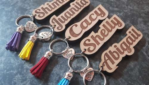 Custom name keychain perfect for gifts or to name your bags