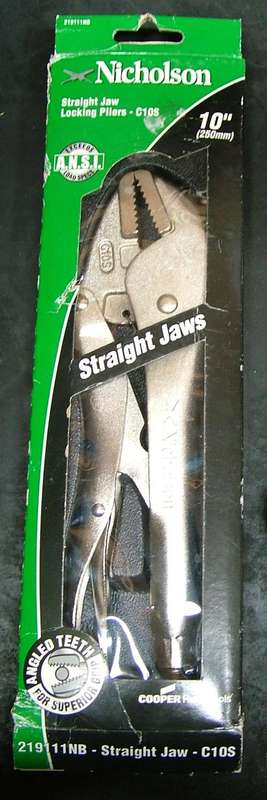 Nicholson Straight Jaw Locking pliers 10" (250mm)
