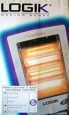 Oscilating 3 bar Halogen Heater*No Remote*No Original Box*