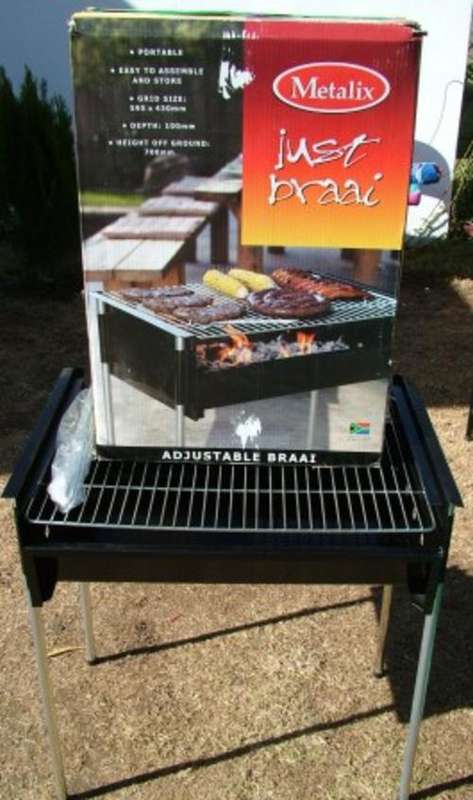 Portable Braai *electroplated grid +legs , carbon steel , no box