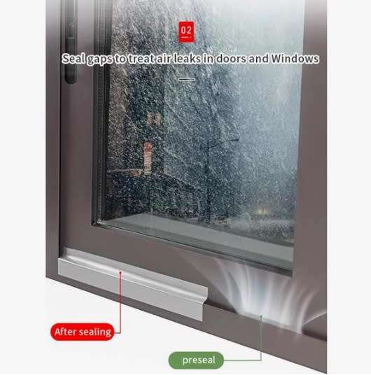1 Roll Of Draft Proof Tape And 1 Pair Of Scissors, Transparent Window Windproof & Rainproof (10m)