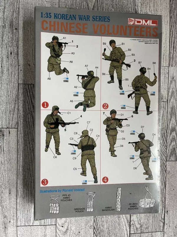 Dragon Model, Korean War Series Chinese Volunteers (4 Figures) 1/35 Scale