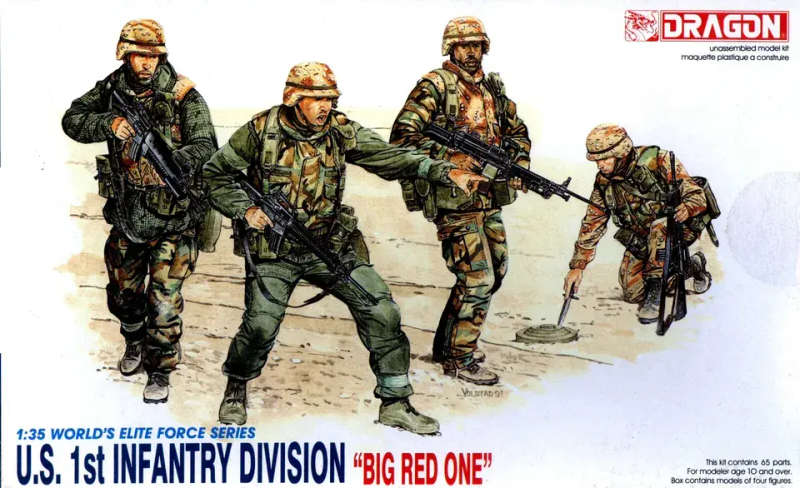 Dragon Model, US 1st Infantry Division `Big Red One` (4 Figures) 1/35 Scale