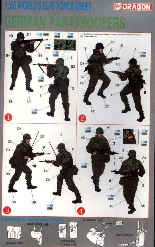 Dragon Model, German Paratroopers (World`s Elite Force Series) (4 Figures)