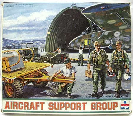 ESCI Model, Aircraft Support Group (includes pilots and ground crew) 1/48 Scale