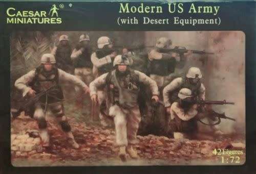 Caesar Miniatures Model, Modern US Army with desert equipment - 42 figures 1/72 Scale