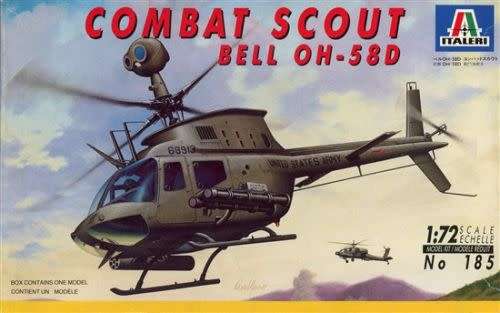 Italeri Model, Combat Scout Bell OH-58D Helicopter 1/72 Scale
