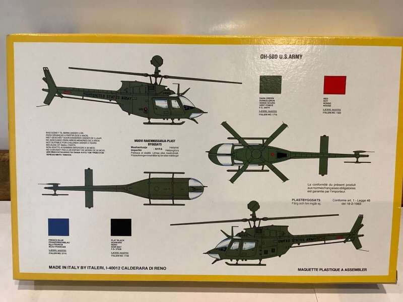 Italeri Model, Combat Scout Bell OH-58D Helicopter 1/72 Scale