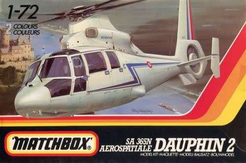 Aerospatiale SA 365N Dauphin 2 Model Kit Vintage 1986 Matchbox