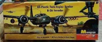 B-26 Invader Twin Engine Bomber Plane Plastic Model Kit - Vintage