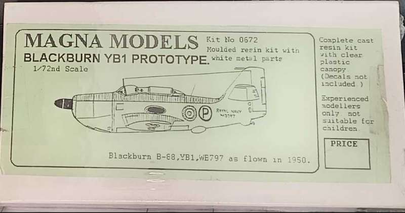 Blackburn YB1 Prototype - Resin Kit with White Metal Parts