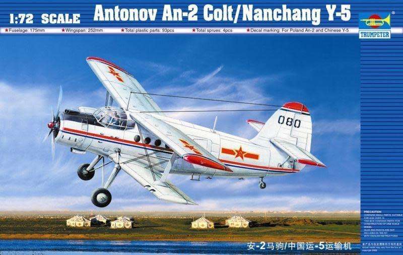 Trumpeter, Antonov An-2 Colt / Nanching Y-5 - Polish & Chinese Decals 1/72 Scale