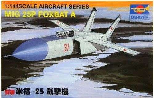 MIG-25P FOXBAT A, VINTAGE TRUMPETER BRAND MODEL PLANE KIT #12,