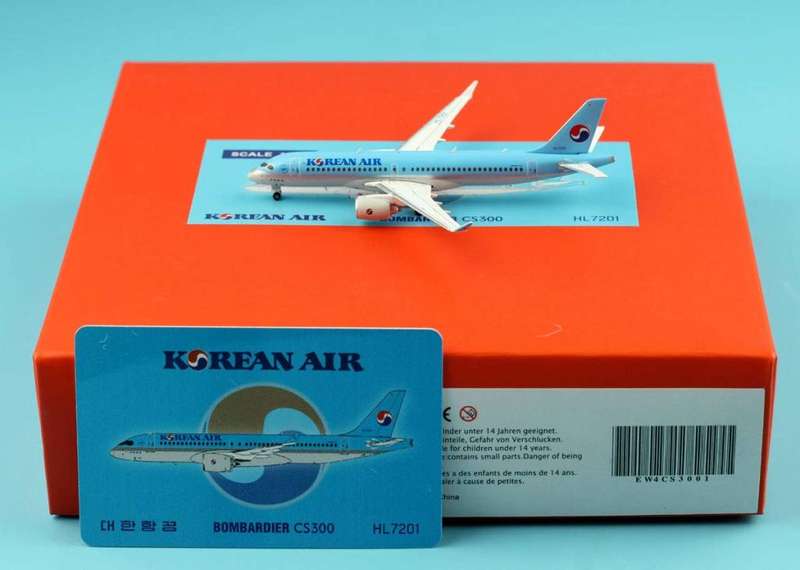 JC Wings 1:400 EW4CS3001 Bombardier CS300 Korean Air Plane Reg#HL7201 Diecast Aircraft Jet Model