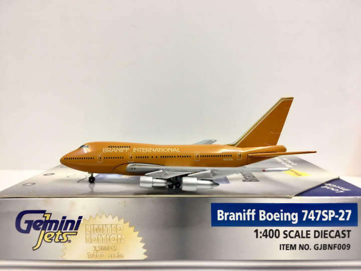 Boeing 747SP Braniff International Airways Gemini Jets | No. GJBNF009 | 1:400