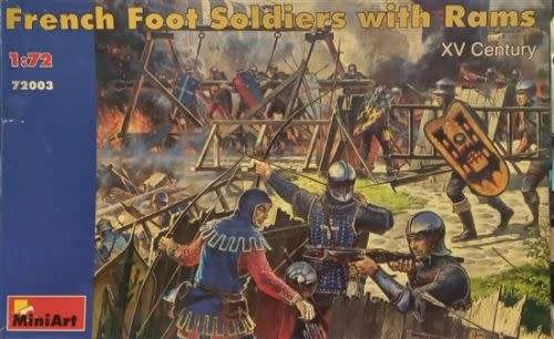 French Foot Soldiers with Rams XV Century - MA72003 - MiniArt - Plastic Model  1/72